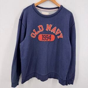 Vintage Old Navy 1994 Mens L Blue Crew Neck Pullover Sweatshirt Y2K Retro Grunge